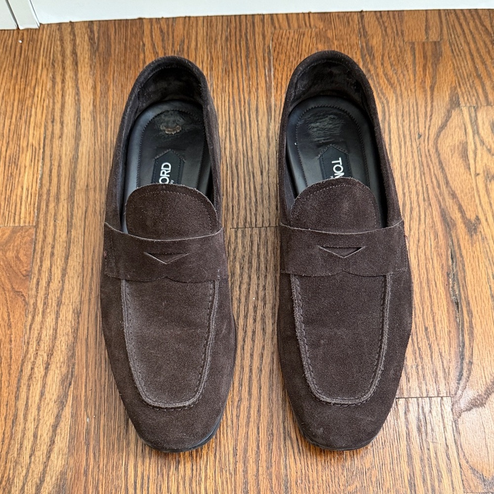 Tom Ford Dark Brown Suede Loafers